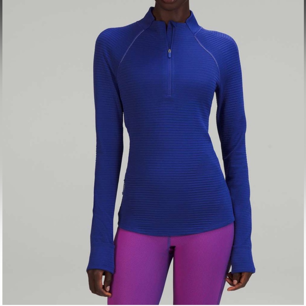 Lululemon Ventscape Half Zip Long Sleeve size 8 in psychic blue